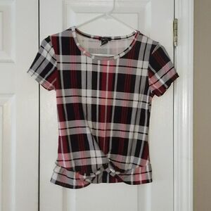 Rue 21 red black plaid shirt  Sz XS NWOT